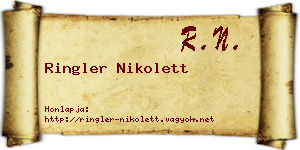 Ringler Nikolett névjegykártya